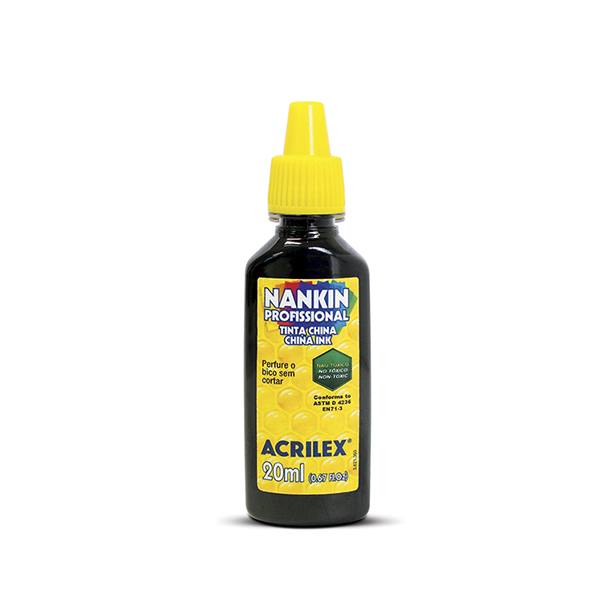 TINTA CHINA ACRILEX NANKIN NEGRO 20ML