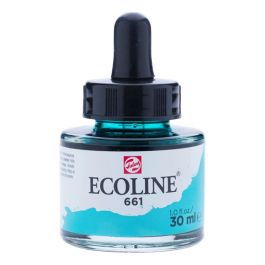 ACUARELA ECOLINE 30ML 661 VERDE TURQUESA CON PIPETA