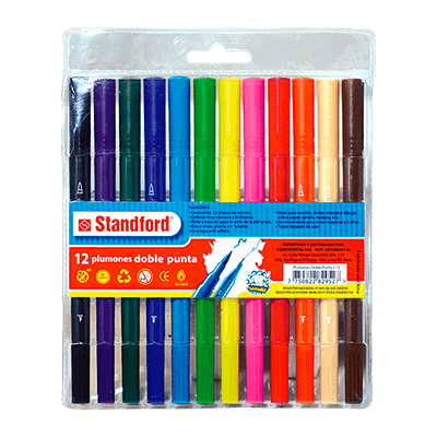 PLUMON PINCEL STANDFORD DOBLE PUNTA X 12