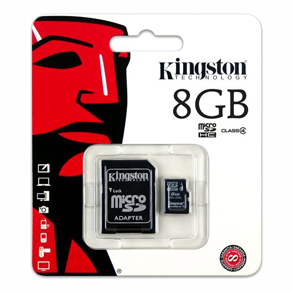 MEMORIA MICROSDHC 8GB CLASS4+AD. KINGSTON