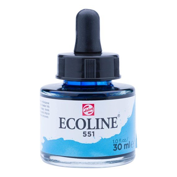 ACUARELA ECOLINE 30ML 551 AZUL CELESTE CLARO CON PIPETA