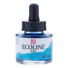 ACUARELA ECOLINE 30ML 522 AZUL TURQUESA CON PIPETA
