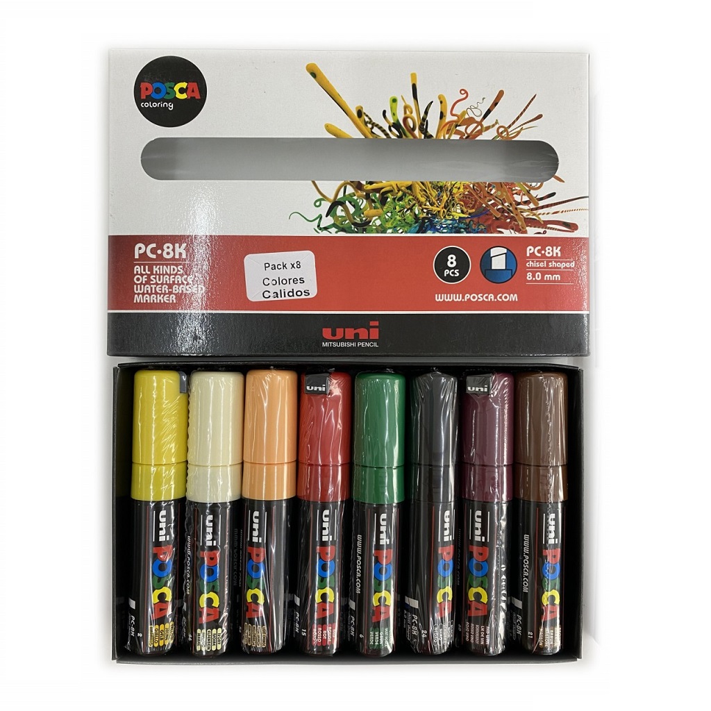 PLUMON POSCA PC-8K CALIDOS X8